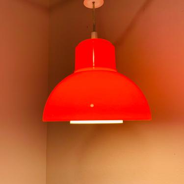 Mid Century Orange Pendant Lamp 70s 