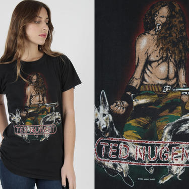 1982 Ted Nugent T Shirt / Vintage 80s World Conquest Tour Tee / Wango Tango Heavy Metal / Mens Womens Rock Band Concert T Shirt 
