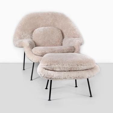 Mid-Century Modern Eero Saarinen for Knoll Womb Chair + Ottoman 