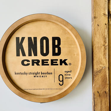 Knob Creek Barrel Top Sign | Wall Hanging | Bar Art | Whiskey Art | Bourbon Art | Bar Gift | Bar Decor | Home Decor | Whiskey Barrel 