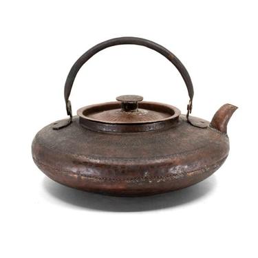 East Asian Tibet Copper Etched Teapot Kettle 