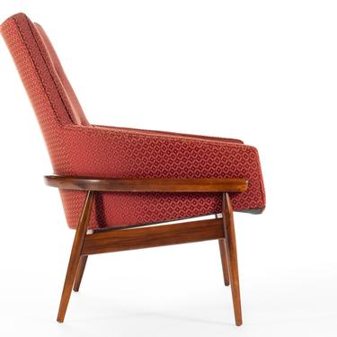 Mid Century Modern High Back Barrel Chair by Milo Baughman in Ruby Red, USA 