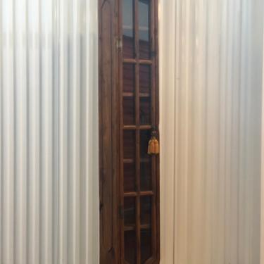 Free and Insured Shipping within US - Scandinavian Midcentury Very Narrow Danish Display Case Cabinet Eight Shelves 