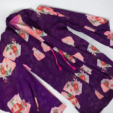 60s Silk Haori Kimono Jacket // Vintage Womens Clothing // Vintage Silk Kimono Short Jacket 