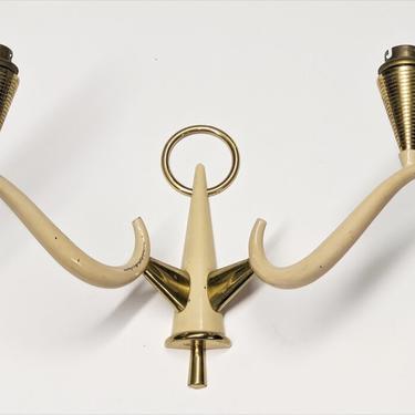 Rene Prou-style pair of two-branch sconces (#1616)