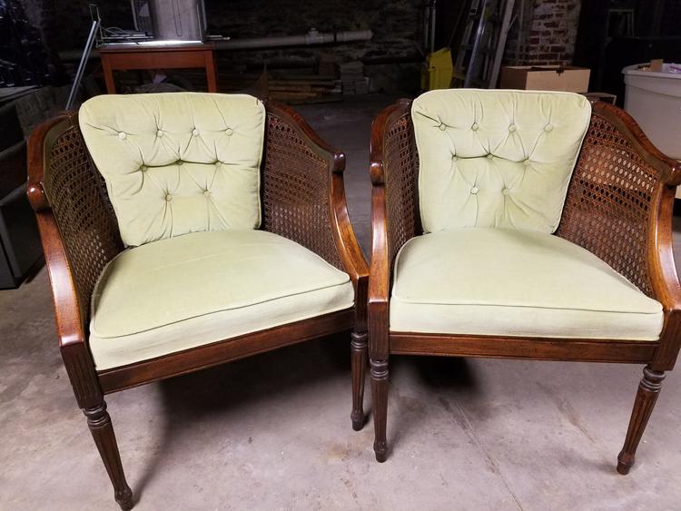Mid-Century Boho Inspired Pair of Side Chairs