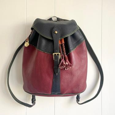 Vintage Dooney and Bourke Sherpa Teton Backpack in Navy Blue, Hunter Green, and Maroon; Back to School, Travel, AWL 