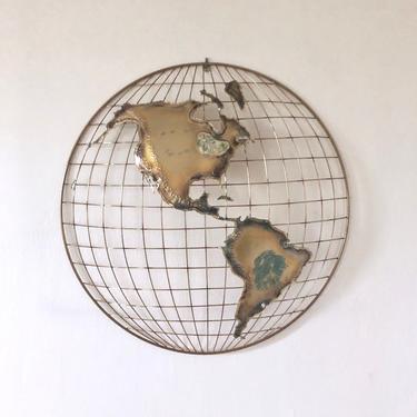 Mid-Century Modern C. Jere Metal Globe Art 