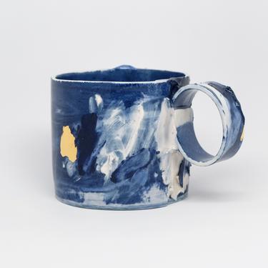 Irregular Smudge Lazuli Blue Mug, 15oz 