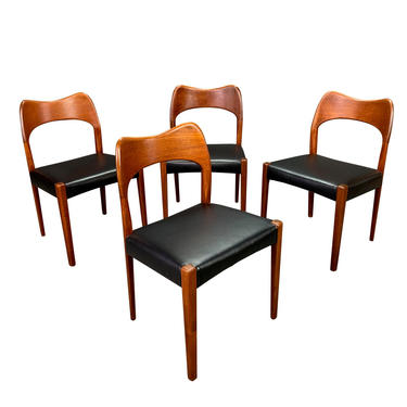 Vintage Danish Mid Century Modern Arne Hovmand Olsen Teak Dining Chairs- Set of 4 