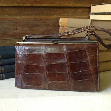 Vintage Stamped Brown Leather Kelly Handbag 