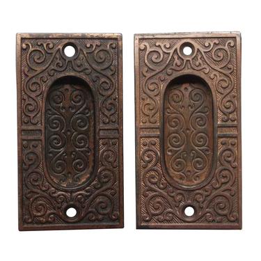 Victorian Pair of Cast Iron Pocket Door Plates