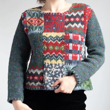 Hand knit Holiday Sweater Liz Claiborne Lizwear Small 