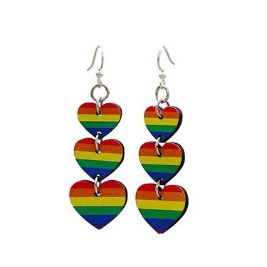 Rainbow Heart Earrings #1672s 
