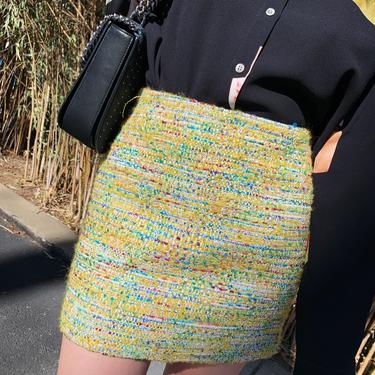 AREA Tweed Crystal Trim Mini Skirt (4)