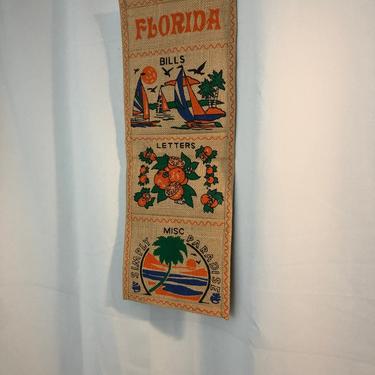 Florida vintage souvenir mail sorter hanging organizer 1960s 