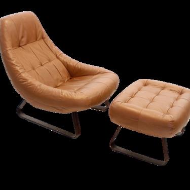Mid-Century Modern &#8220;Earth&#8221; Chair &#038; Ottoman by Percival Lafer