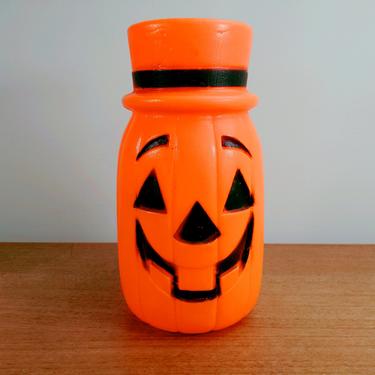 VIntage Blow Mold Jack-o-Lantern Lamp | Top Hat | Smiling Pumpkin | Works Beautifully 