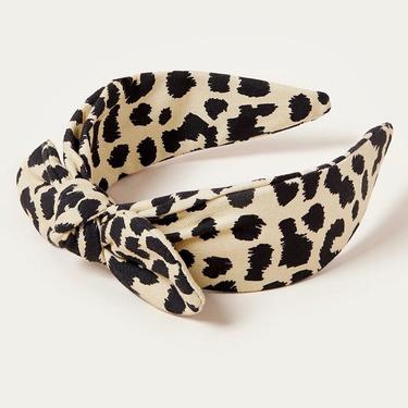 Meadow Wide Bow Knot Headband - Leopard
