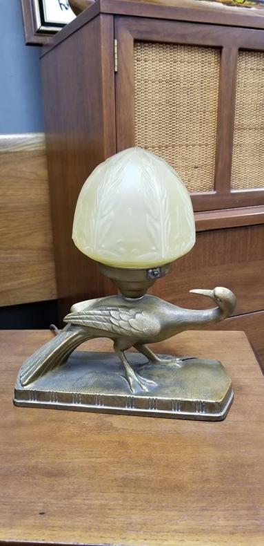 Art Deco bird lamp