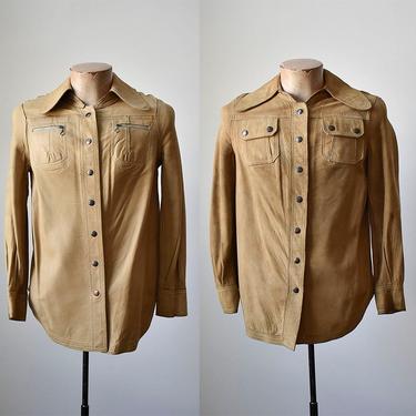 1960s Vintage Leather Reversible Jacket / Tan Leather Jacket / Brown Suede Jacket / Brown Leather Jacket / 1960s Menswear 