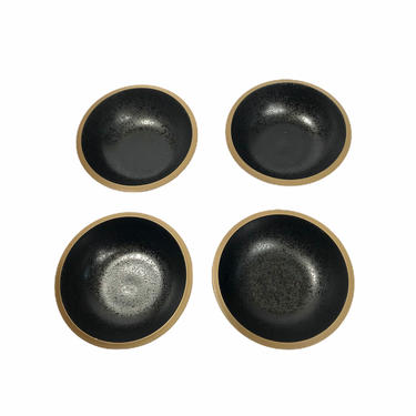 Vintage Dansk Black Speckled Santiago Stoneware Bowls, Set of 4 