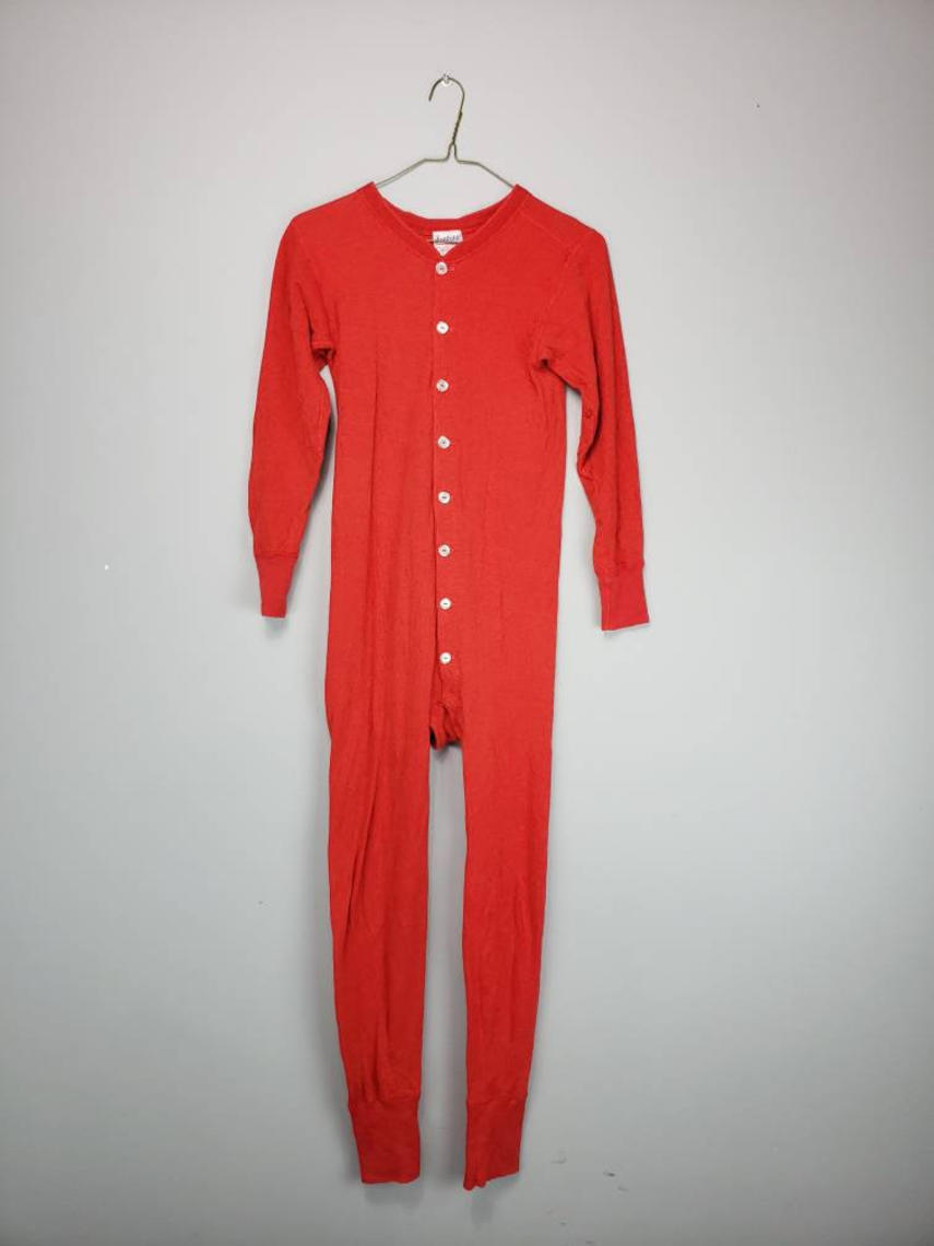 70s Vintage Red Union Suit Men's Small Duofold Two Layer | SlimeWarp ...