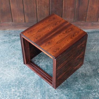 Kai Kristiansen Rosewood Cube Nesting Table Vintage Mid-Century Danish Scandinavian Modern Vildbjerg Mobler Denmark 