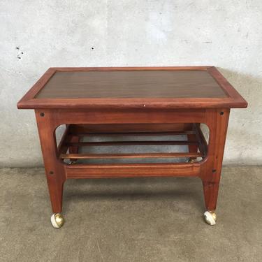 Mid Century Bar Cart on Casters