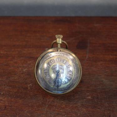 Antique Brass &amp; Glass Ball Clock