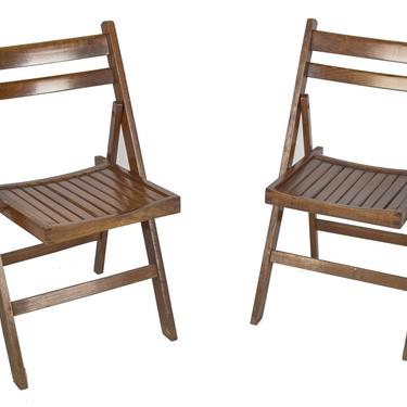 two matching original folding chairs