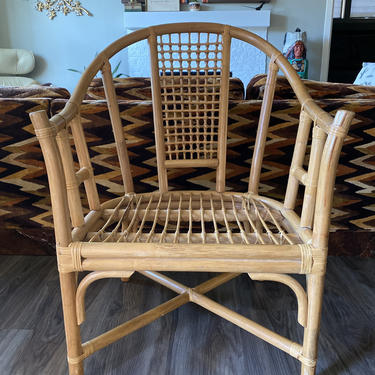 Vintage Mid Century Bent Rattan and Arm Chair 