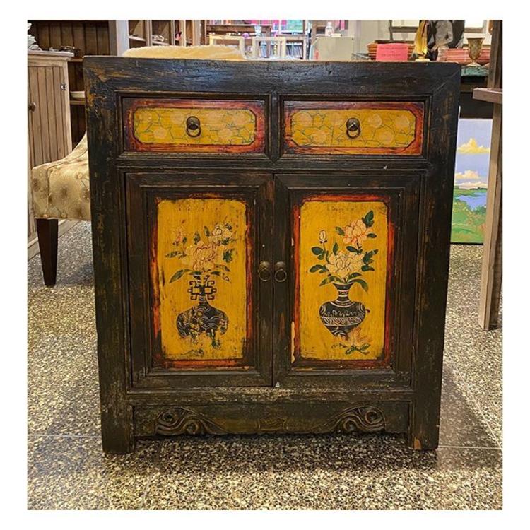 Asian decorated cabinet 30” wide / 18” deep / 34” height 