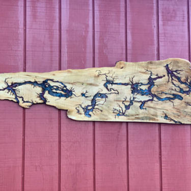 Mantle Decor, Vintage Wall Art, Live Edge Maple