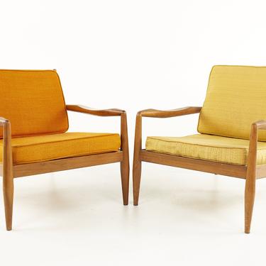 Adrian Pearsall for Craft Associates Mid Century Spindle Back Lounge Chair - A Pair - mcm 