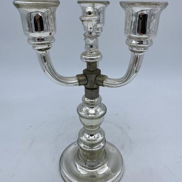Art Deco Mercury Glass Candle Stick Holder Candelabras 