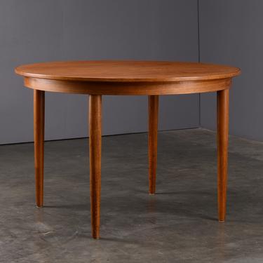 Mid Century Round to Oval Teak Dining Table Danish Modern 