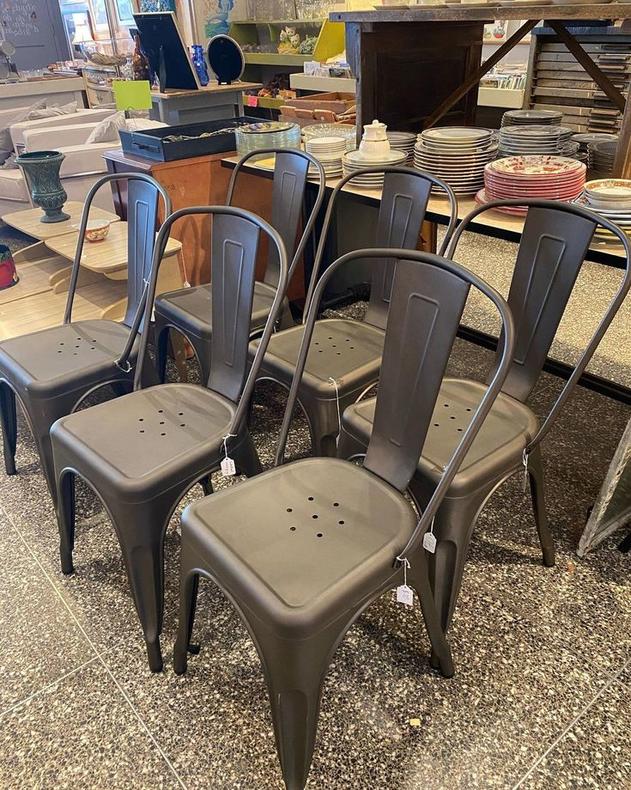 Set of 6 industrial chairs, 