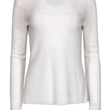 Loro Piana - White Textured Knit Cashmere Sweater Sz 10