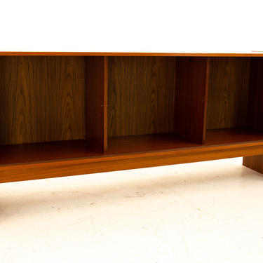 Mid Century Teak Danish Sofa Table Book Shelf - mcm 