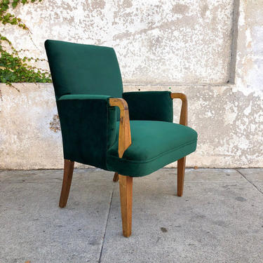Green Velvet Art Deco 1940’s Armchair