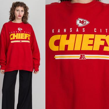 Vintage Kansas City Chiefs Sweatshirt - Men's 2XL | 90s Y2K Unisex NFL Football Red Slouchy Reverse Weave Pullover 