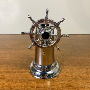Vintage Ship Steering Wheel Table Lighter Nautical Decor 
