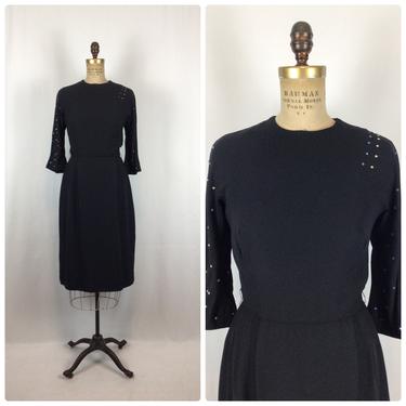 Vintage 40s dress | Vintage black rayon crepe cocktail  dress | 1940s Henry Lee party dress 