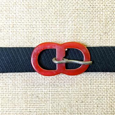 Vintage Cherry Red Bakelite Belt Buckle 