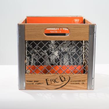 Modular Vinyl Record Crate, North American Wood (Oak, Cherry, or Ash) & Steel (Shiny or Blackened) 