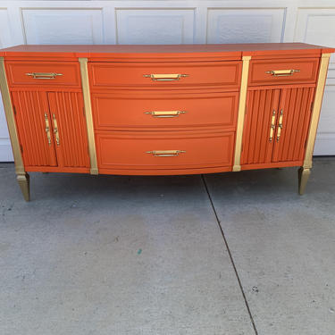 AVAILABLE - Do Not Purchase - MidCentury Modern Dresser, Credenza, Buffet, Navy and Wood 