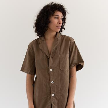 The Willet Shirt in Mushroom Brown | Vintage Overdye Short Sleeve Simple Cotton Work Shirt | S M L XL 