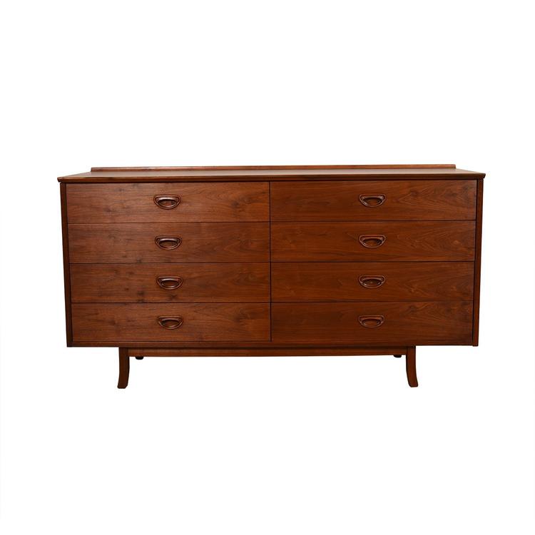 Mid Century Modern Walnut 8 Drawer Dresser