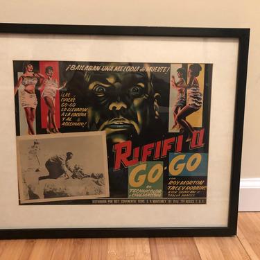 Psycho a go go vintage Troma B movie poster 1960s South American distribution Rififi pulp horror Fiend with Electronic Brain 